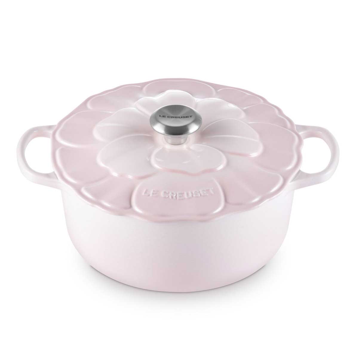 Le Creuset Signature Petal Round Casserole 26cm - Shell Pink